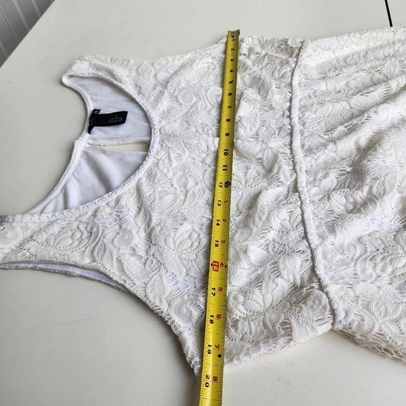 H&M MAMA Lace Stretch Sheath Dress Ivory White Sleeveless Maternity Sz XL - Picture 9 of 13